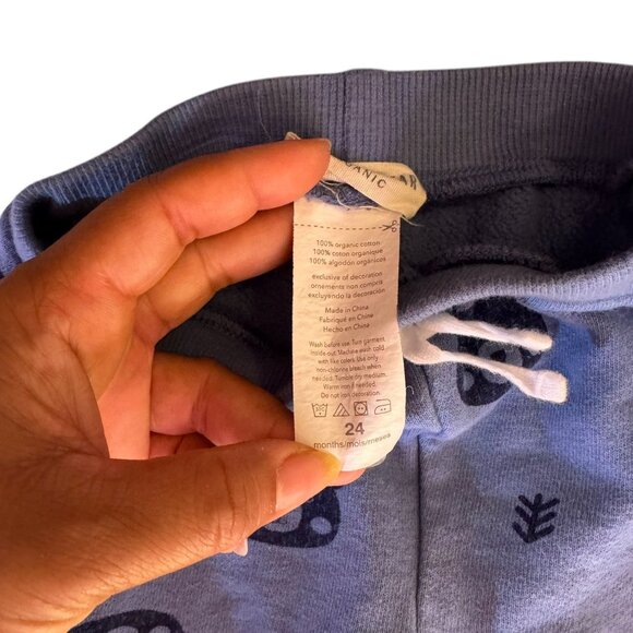 3 For $15‼️ BUNDLE & SAVE Rabbit + Bear Organic Blue Sweatpants Size 24mo - Picture 3 of 3